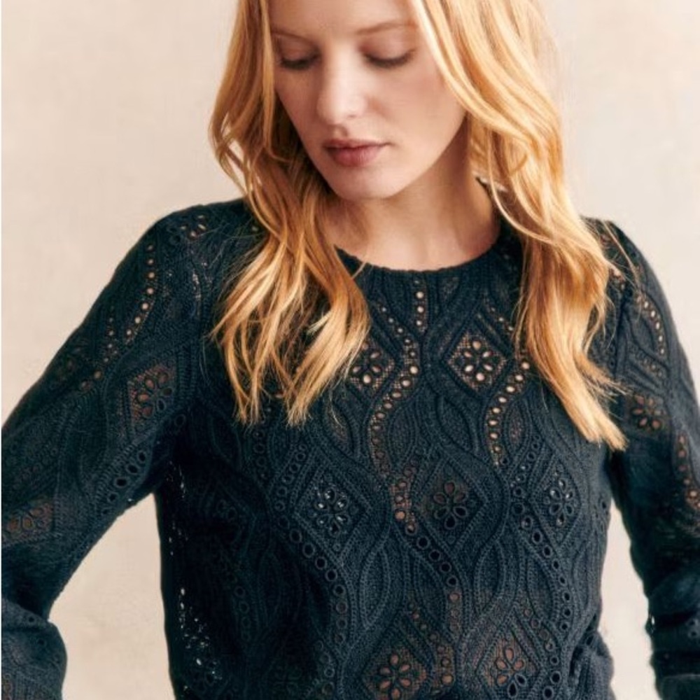Sezane Jesse Blouse, Black, Size 4 (36FR) NWOT
